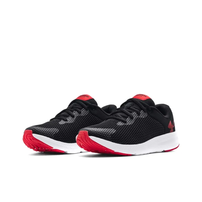 Under Armour Charged Pursuit 2 Big Low Top Kids' Running Shoes Black Red Teenagers-2
