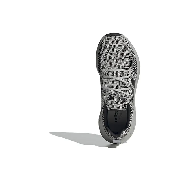 Adidas Originals Swift Run 22 J Abrasion Resistant Breathable Low Top Running Shoes Gray Black Teenagers-4