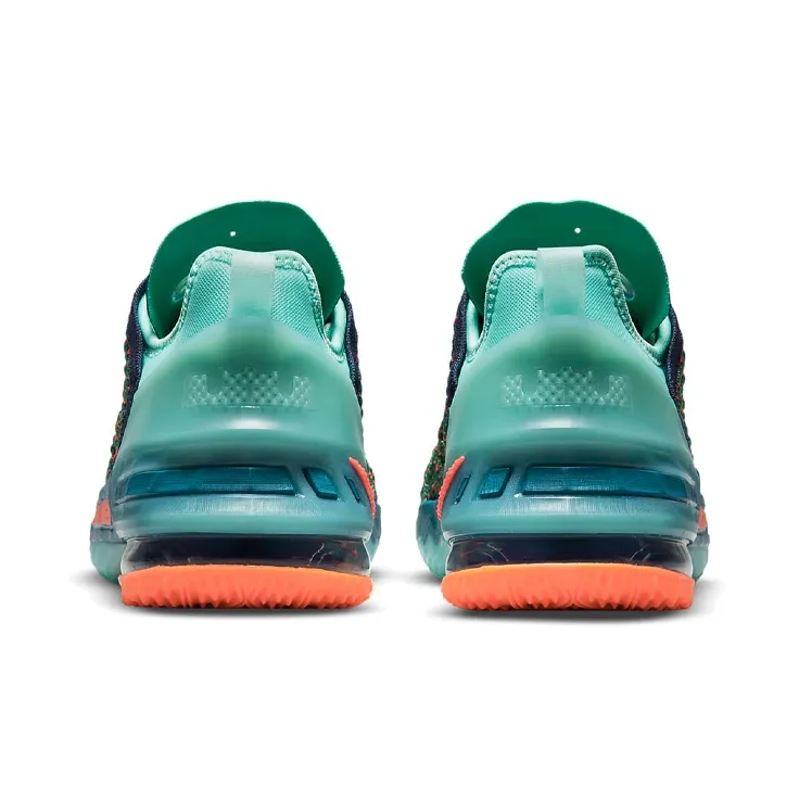 Nike Lebron 18 We Are Family Slip Resistant Cushioning Low Top Performance Basketball Shoes Lake Green Teenagers-4