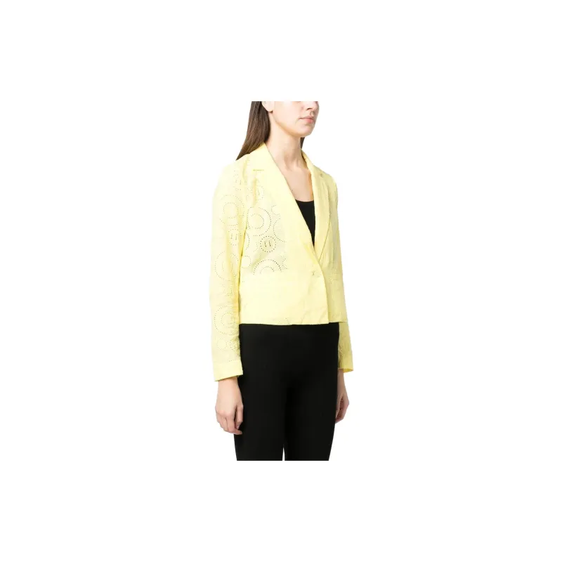 Karl Lagerfeld Broderie anglaise Cropped Cotton Blazer-3