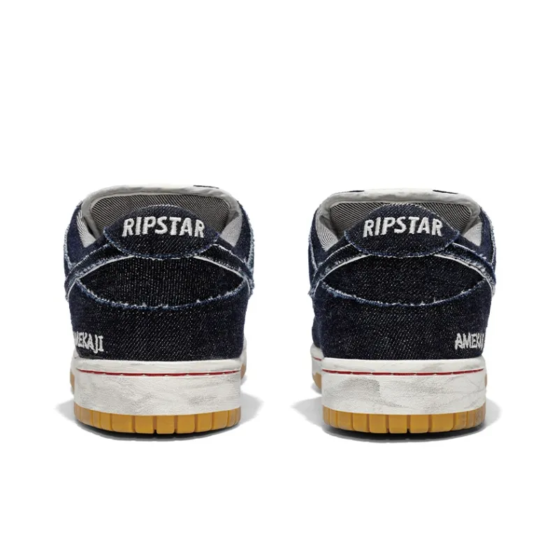 RIPSTAR SKBD Low Maxes AMEKAJI Denim Anti Slip Wear Resistant Low Top Skateboard Shoes Unisex Original Tannin-3