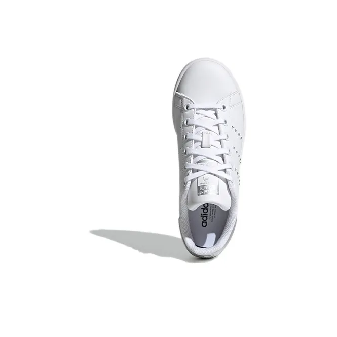 Adidas Originals Abrasion Resistant Low Top Skateboard Shoes White Silver Teenagers-2