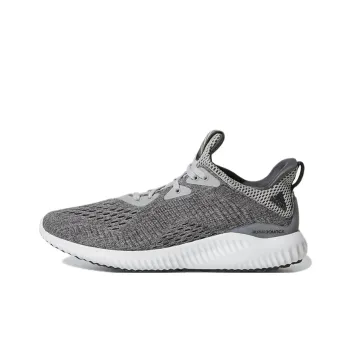 Adidas AlphaBounce Em J Abrasion Resistant Slip Resistant Low Top Kids' Running Shoes Gray Teenagers