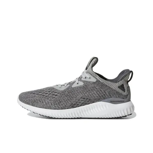 Adidas AlphaBounce Em J Abrasion Resistant Slip Resistant Low Top Kids' Running Shoes Gray Teenagers