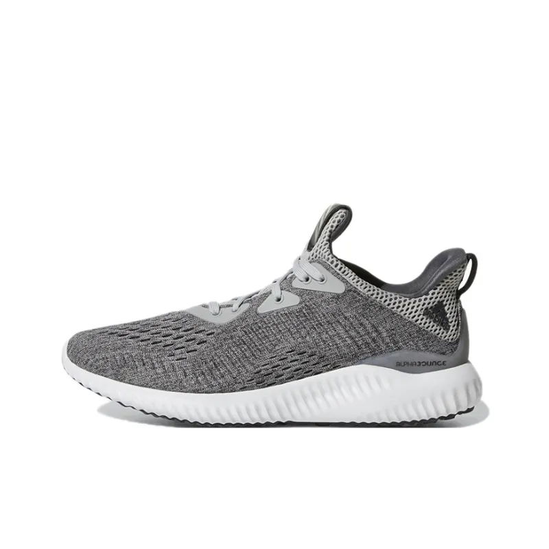 Adidas AlphaBounce Em J Abrasion Resistant Slip Resistant Low Top Kids' Running Shoes Gray Teenagers-0