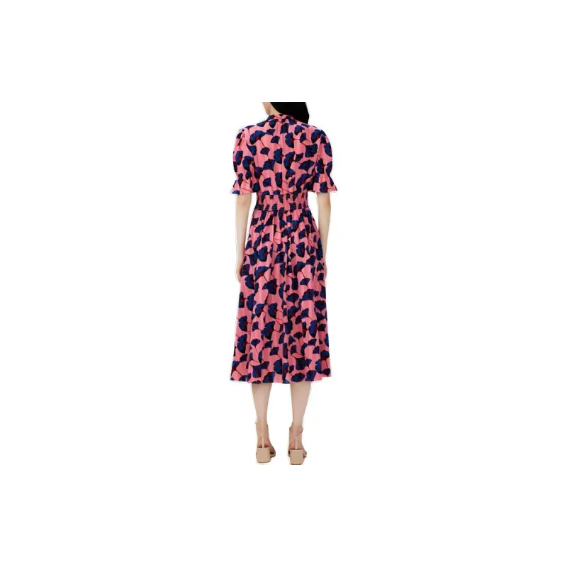DVF Diane Von Furstenberg SS24 Short Sleeved Dress Women's Girly Pink-3