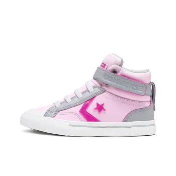 Converse Pro Blaze Strap Pro Blaze Starp Anti Slip Wear Resistant High Top Skateboard Shoes Gray Pink Teenagers
