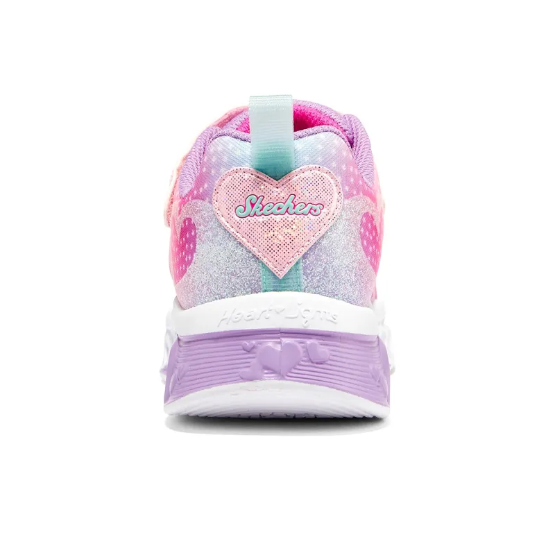 Skechers Flutter Heart Lights Slip Resistant Cushioning Abrasion Resistant Casual Shoes Pink Multicolor Teenagers-4