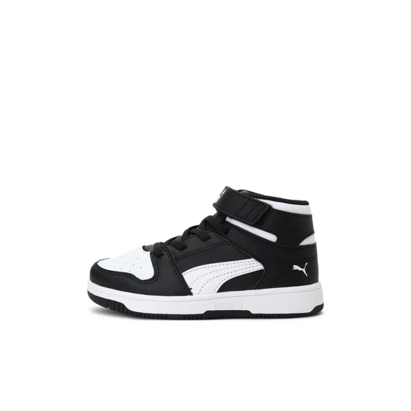 PUMA Rebound Layup SL High Top Skateboard Shoes Black Children Aged 3 7 Years Old-0