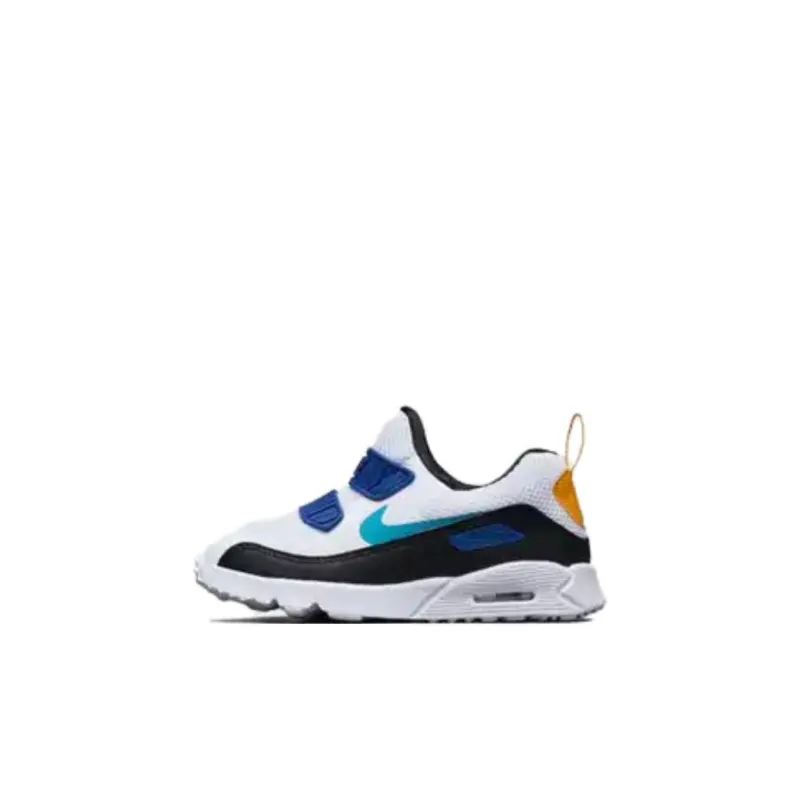Nike Air Max 90 Cushioning, Wear Resistant Low Top Toddler Shoes White Blue Infant And Toddler-0
