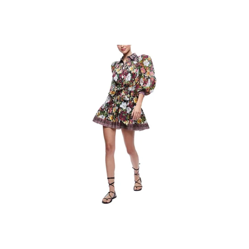 ALICE+OLIVIA Tiffie Floral-print Mini Dress-3