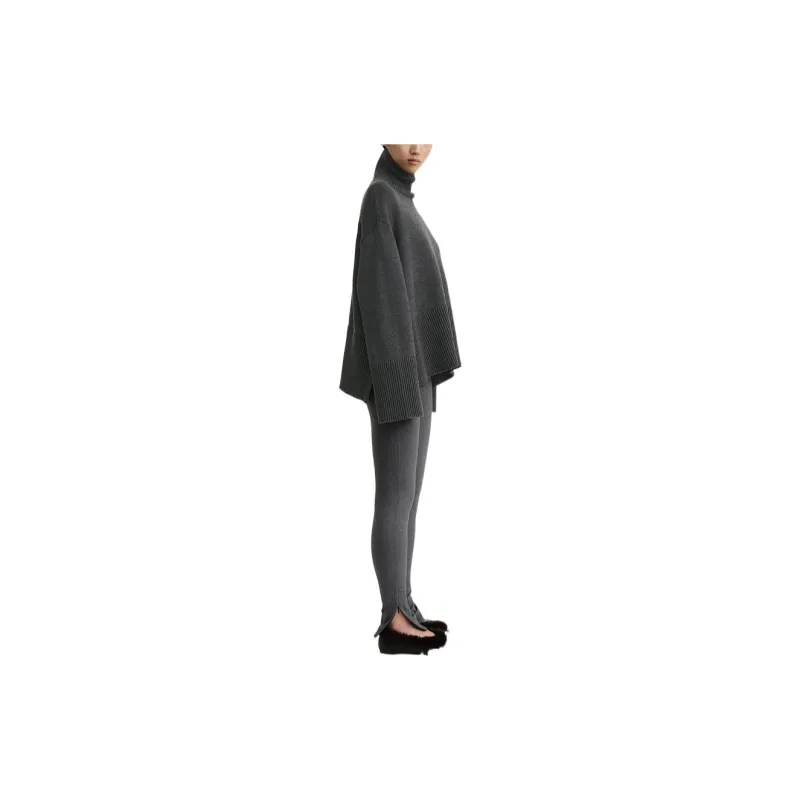 TOTEME Knitted Sweatpants Women's Heather Gray-2