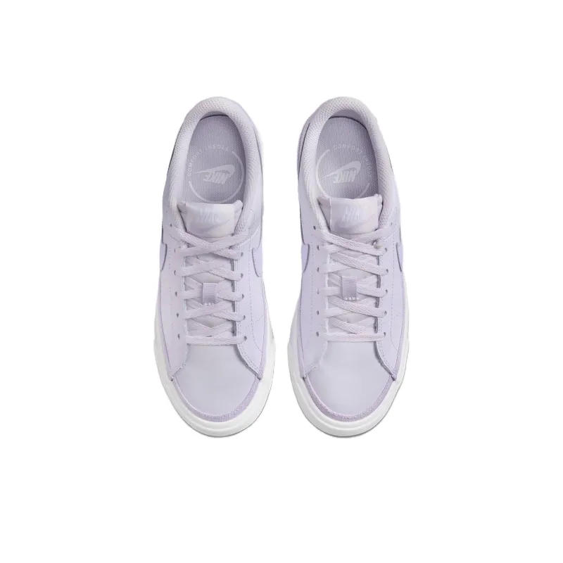 Nike Court Legacy Cushioning Wear-Resistant Low-Top Kids' Skateboarding Shoes Purple Teenagers-3