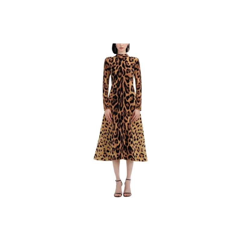 Oscar De La Renta Jaguar Jacquard Dress-1