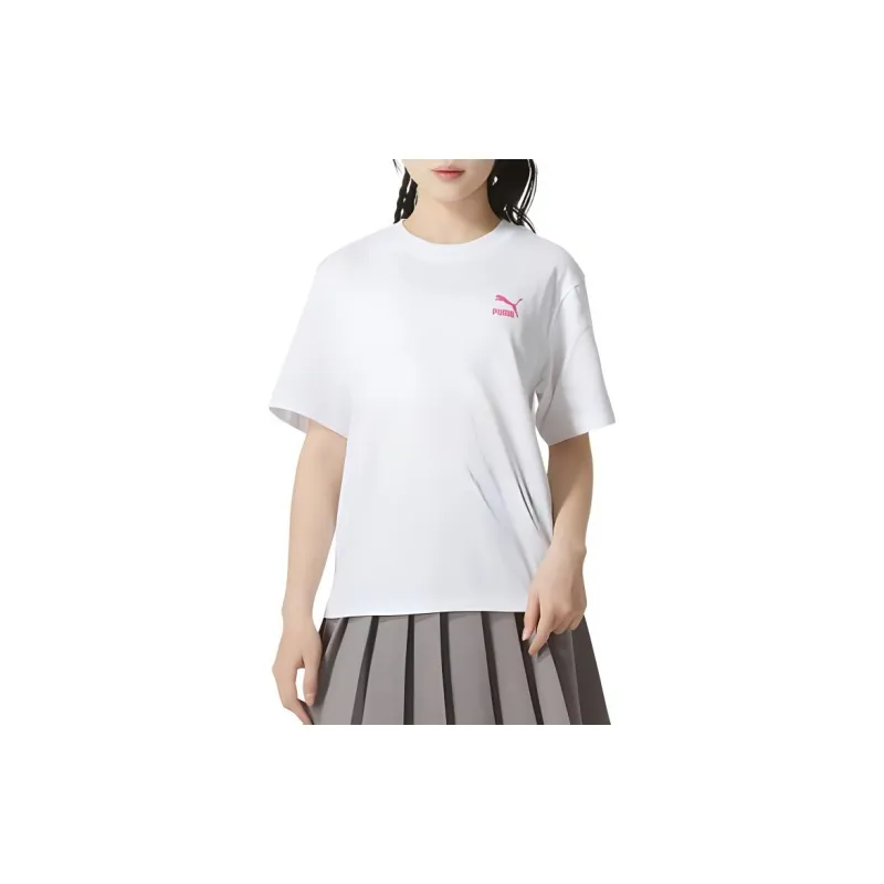 PUMA Drop Shoulder Sleeve T Shirt Women's White-4