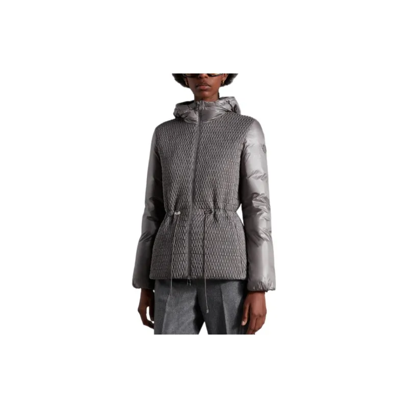Moncler FW22 Diamond Hooded Fitted Moderate Regular Edition Down Jacket Women's Medium Gray-3