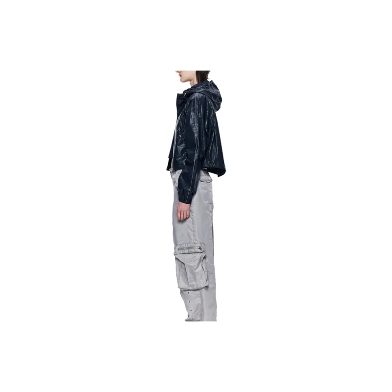 MATIN KIM Women's Matin Crop Hoodie Coating Jacket Black-6