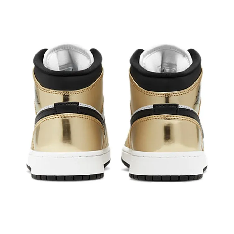 Jordan 1 Mid Metallic Gold Black White GS-4