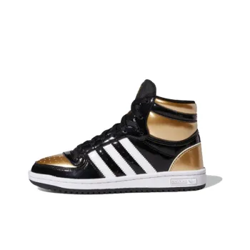 Adidas Top Ten Rb J High Top Kids' Skateboarding Shoes Black Gold White Teenagers