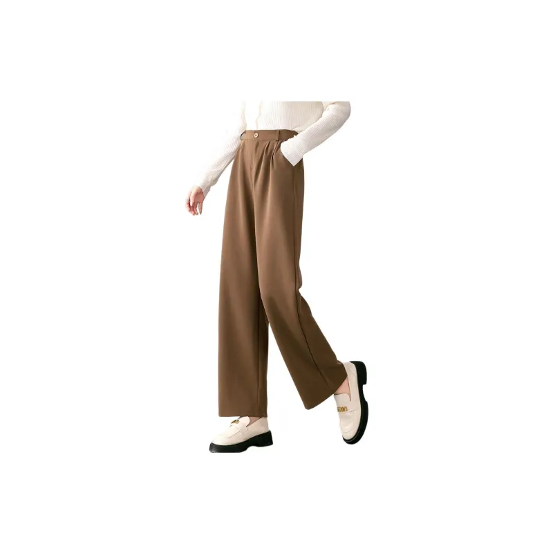 Like The Age Of Water Casual Pants Women's Dark Coffee-3
