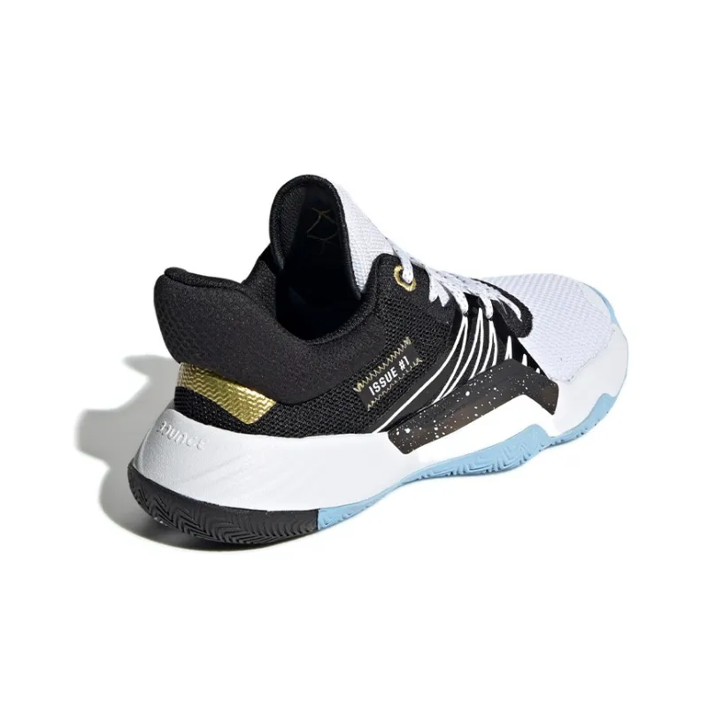 Adidas D.O.N. Issue #1 J Mitchell Slip Resistant Cushioning Low Top Performance Basketball Shoes Black White Teenagers-3