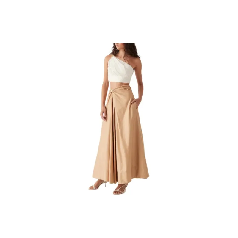 Aje Casual Long Skirts Women's Sandy Brown-3