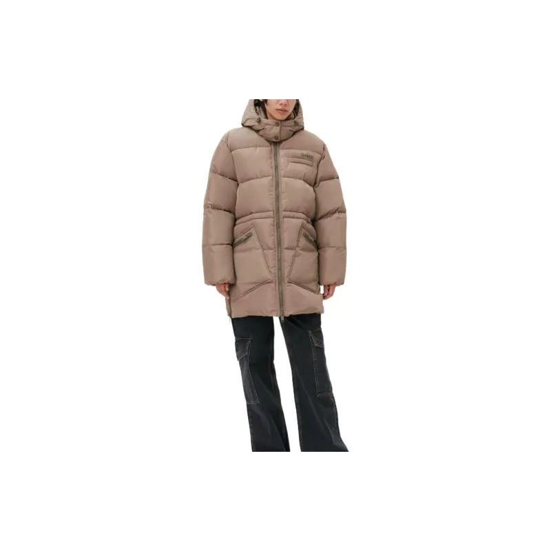 GANNI Tech Puffer Oversized Midi Jacket 'Phantom'-2