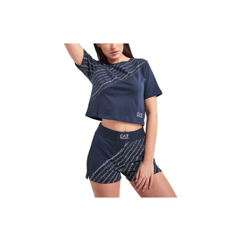 EMPORIO ARMANI EA7 Crop Tops Women's Marine Blue-2