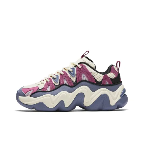 Anta Anti Slip Wear Resistant Low Top Chunky Sneakers Women's Pink Purple