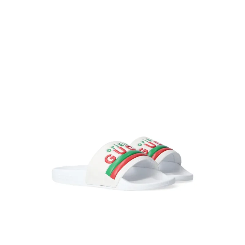 GUCCI "Original GUCCI" Slide White Green Red Kids-3