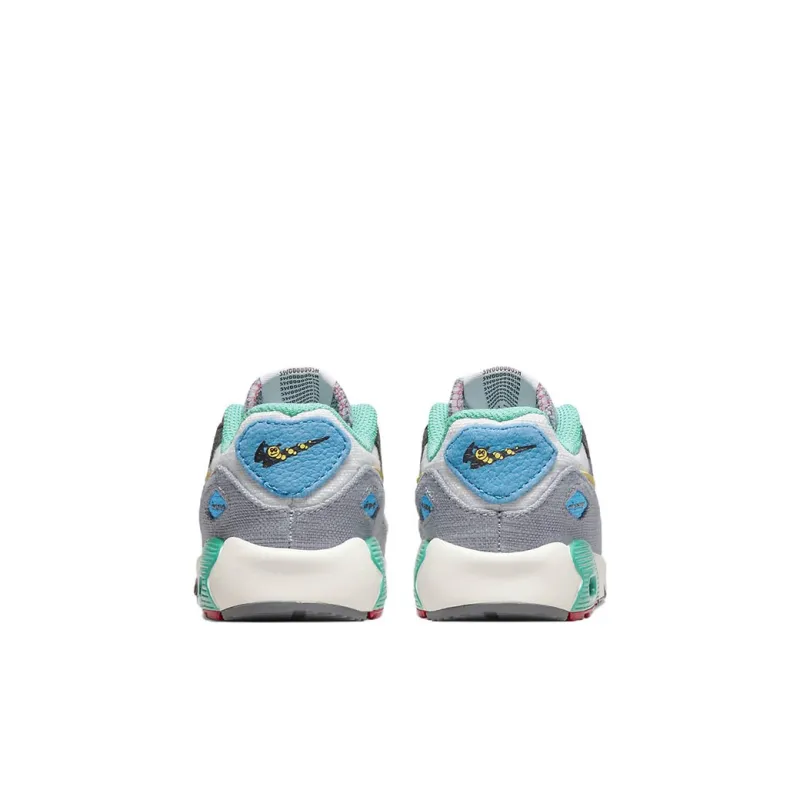 Nike Air Max 90 Slip Resistant Cushioning Abrasion Resistant Low Top Toddler Shoes Gray Yellow Infant And Toddler-4