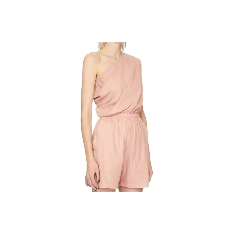 Rick Owens DRKSHDW One shoulder Cotton Playsuit-5