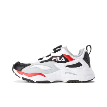 FILA KIDS Tracer Slip Resistant Cushioning Wear Resistant Kids Lifestyle Shoes White Red Black Teenagers