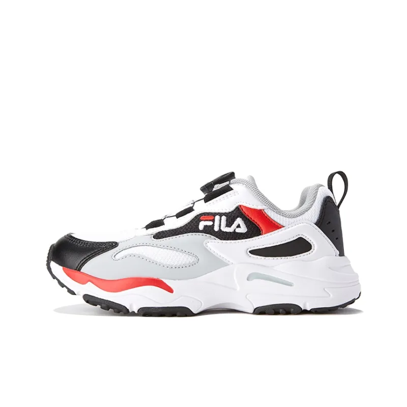 FILA KIDS Tracer Slip Resistant Cushioning Wear Resistant Kids Lifestyle Shoes White Red Black Teenagers-0