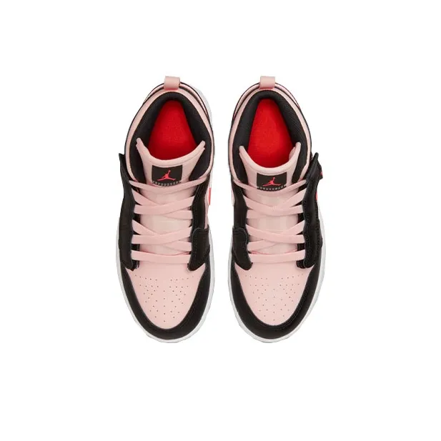 Air Jordan 1 Mid Black Pink Crimson-3