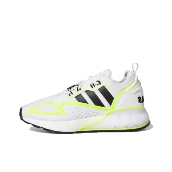 Adidas Originals ZX 2K Boost J Abrasion Resistant Kids Lifestyle Shoes White Yellow Teenagers