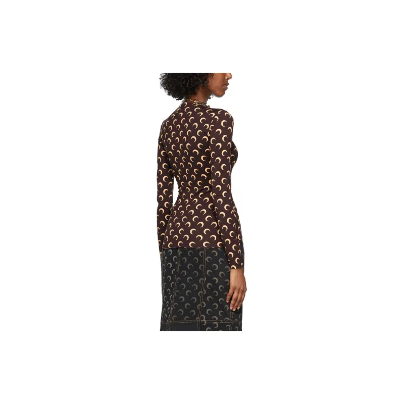 Marine Serre T Shirts Women's Brown-3