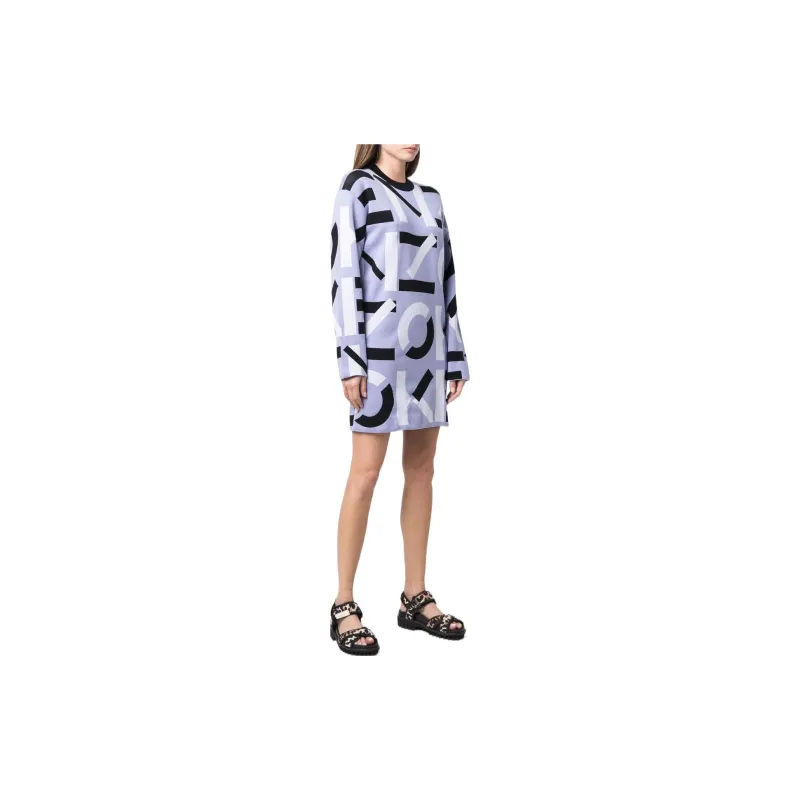 KENZO Long Sleeved Dress Women's Purple-3