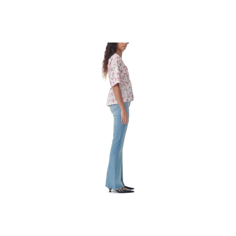 GANNI Floral print Organic Cotton Blouse-4