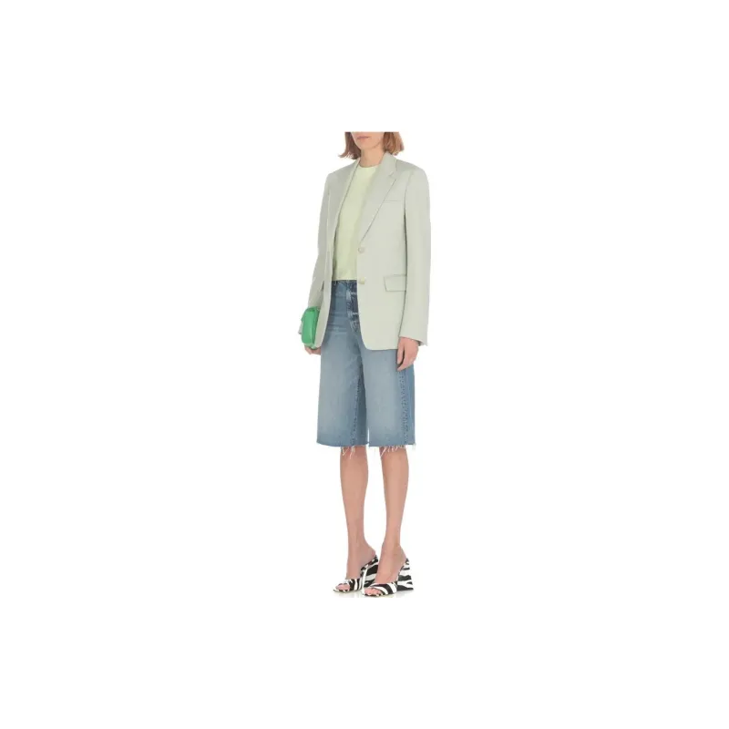 MOTHER High-rise Raw-cut Denim Shorts-1