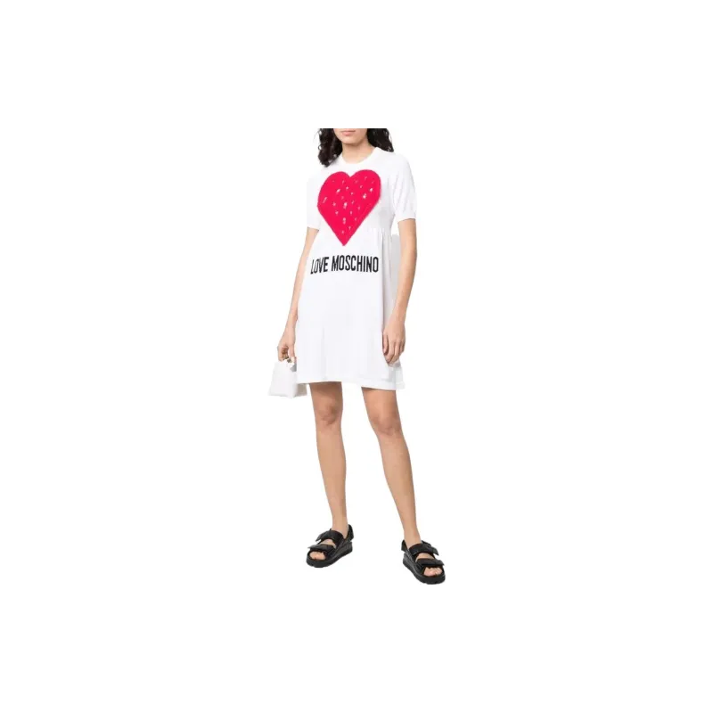 Love MOSCHINO Logo print T shirt Dress-1