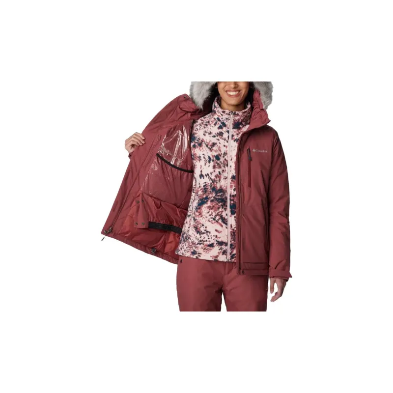 Columbia Puffer Jackets Women's Dark Red-2