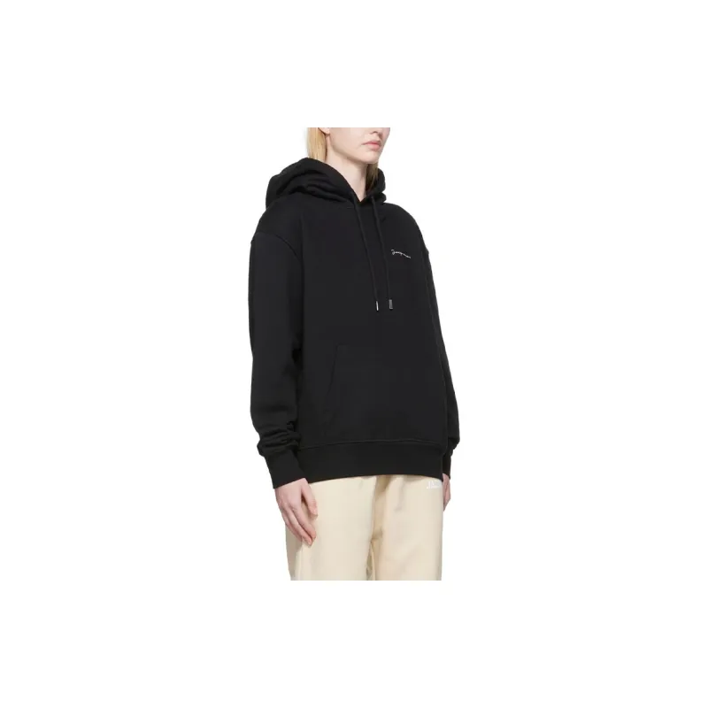 Jacquemus Le Sweatshirt Brode Hoodie 990 Black-4