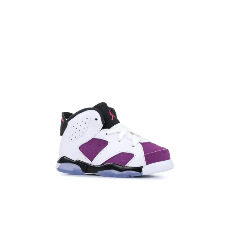 Jordan Air Jordan 6 Slip-Resistant Cushioning Mid-Top Toddler Shoes White Purple Infant And Toddler-1