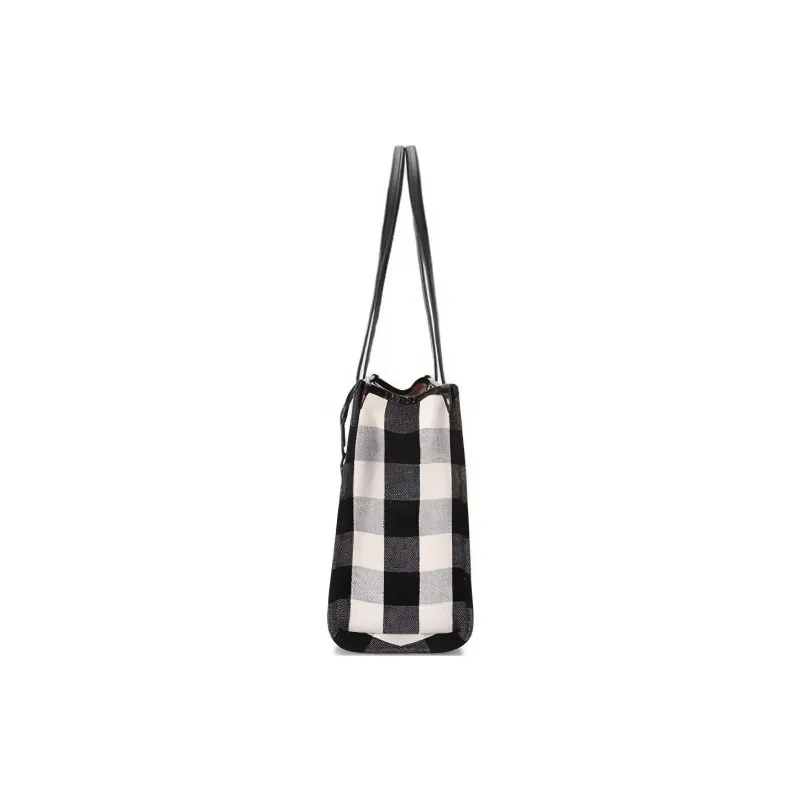Kate Spade Fabric Tote Bag, Shopping Bag, Handbag, Shoulder Bag Women's Black Ecru-3
