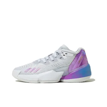 Adidas D.O.N. Issue #4 Mitchell 4 Low Top Children's Basketball Shoes Gray Purple Teenagers
