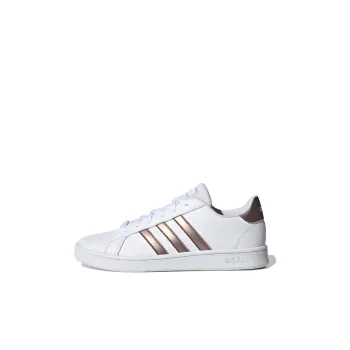 Adidas Neo GRAND COURT K Breathable Low Top Skateboard Shoes White Brown Kids'