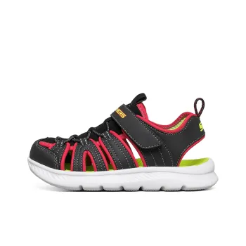 Skechers Slip Resistant, Abrasion Resistant, Breathable Children's Sandals Black Red Teenagers
