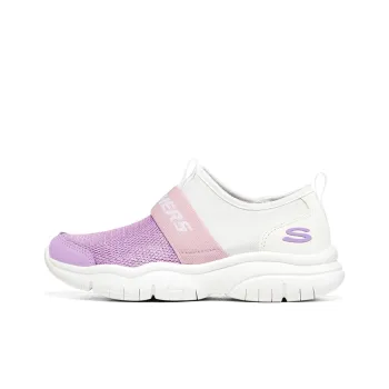 Skechers Go Fle Wear Resistant Breathable Slip Resistant Kids Lifestyle Shoes White Lavender Teenagers