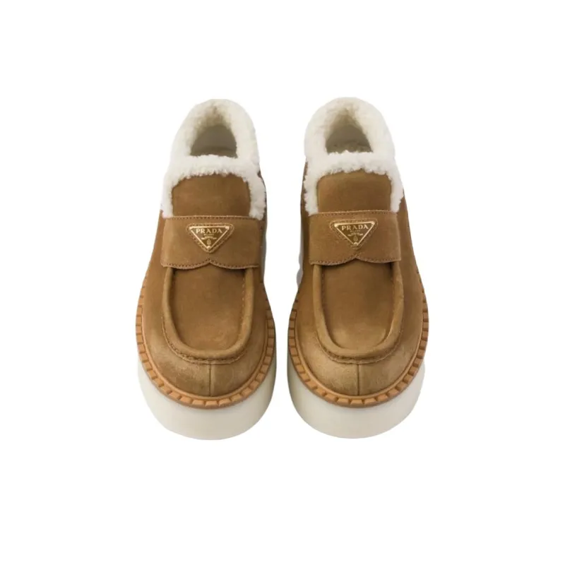 PRADA Loafers 5cm Women's Brown-5